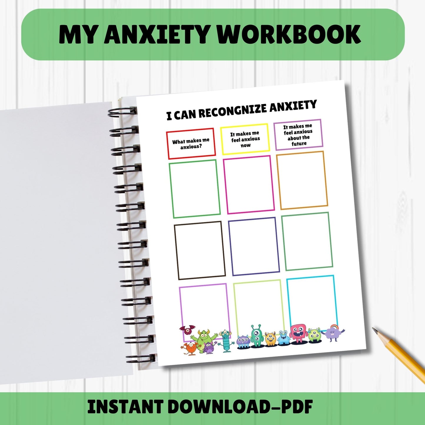 Anxiety Workbook for Kids Therapy Tools Therapy Worksheets Kids Anxiety Journal Therapy Office Decor Social Psychology DBT CBT