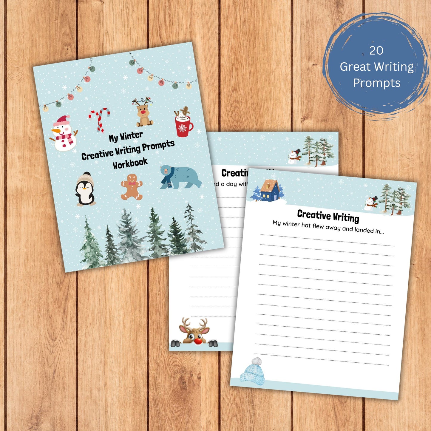 Winter Creative Writing Prompt Bundle 20 Printable Writing Activities Elementary Writing Lessons Homeschool Learning Grade One Writing Pack