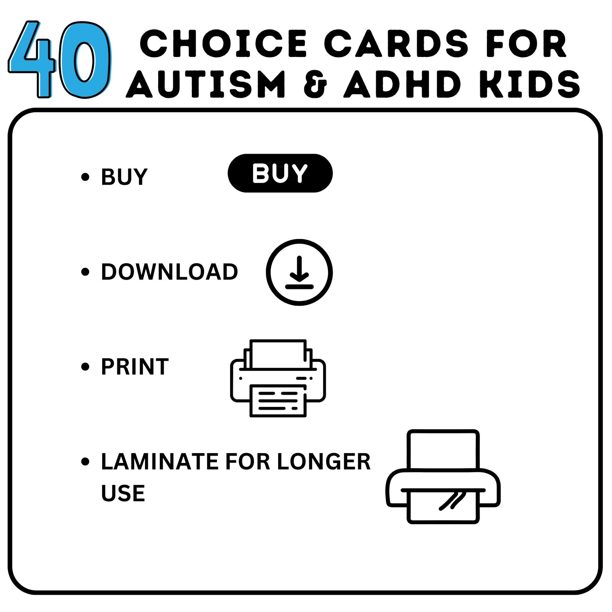 Daily choice cards printable for behavior support and structured routines