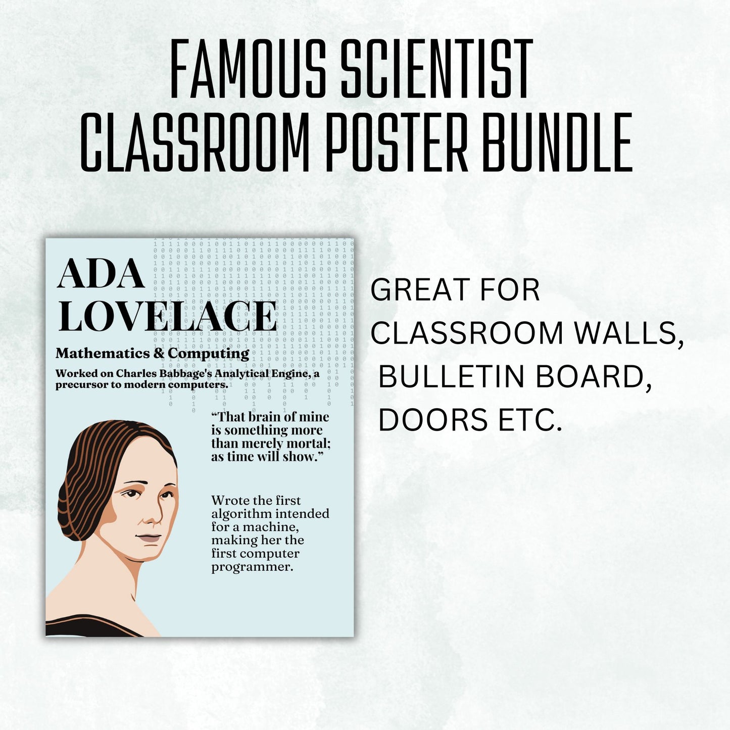 Famous Scientist Classroom Poster Set Science Classroom Décor Women in Science Men in Science Famous Women in Math Classroom Decor Digital