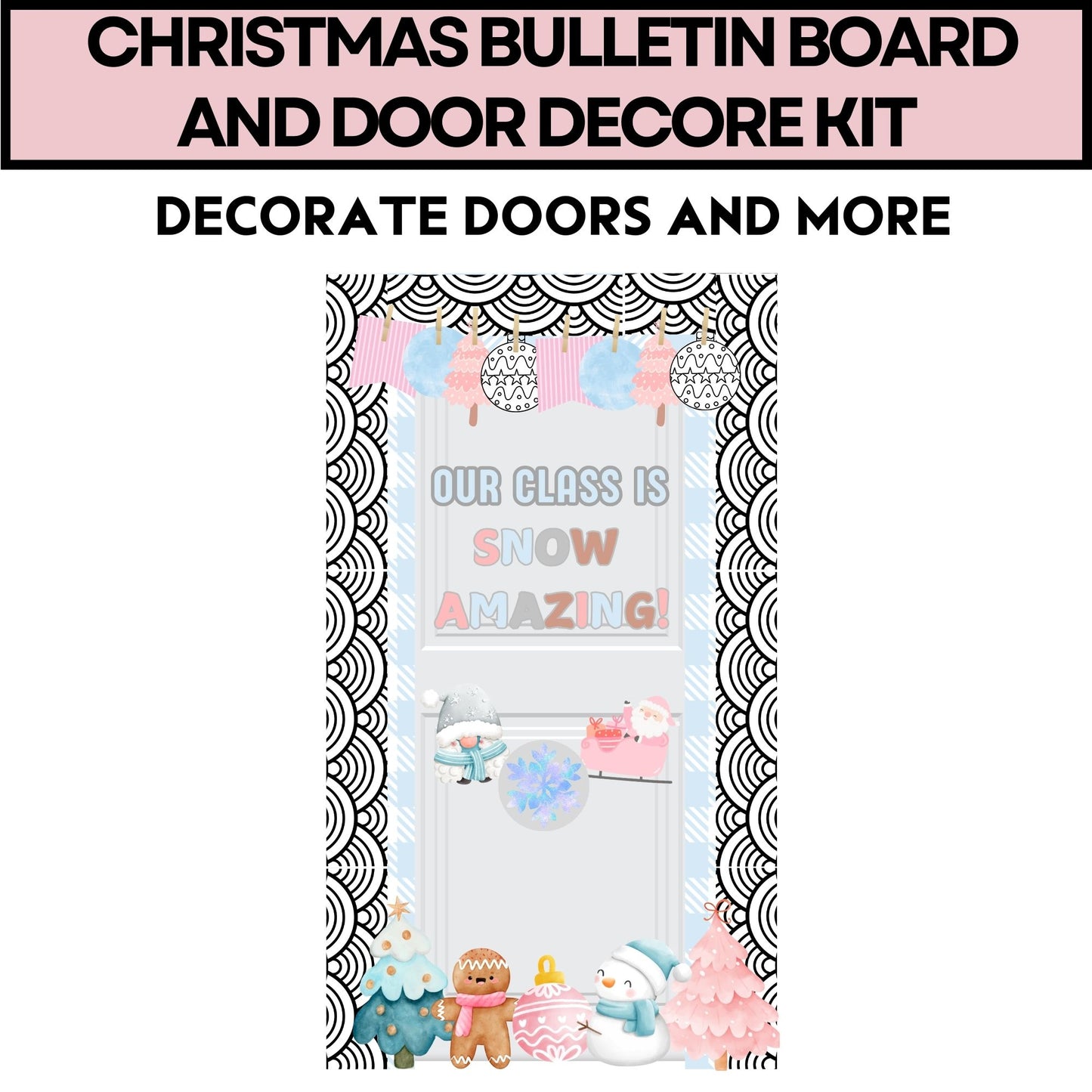 Winter Bulletin Board Kit January Bulletin Board Winter Holiday Theme Christmas Bulletin Board Kit and Door Decor Trendy Christmas Bulletin