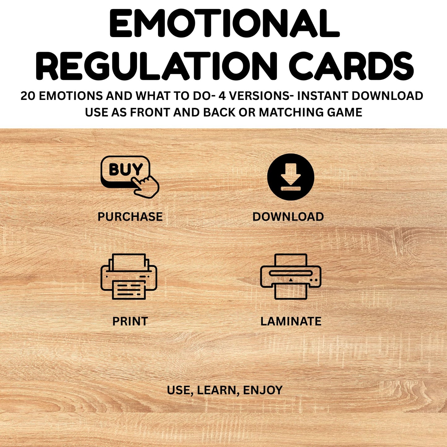 Printable Emotional Regulation Cards for Kids | Feelings & Coping Strategies | Calm Corner & Counseling Tool