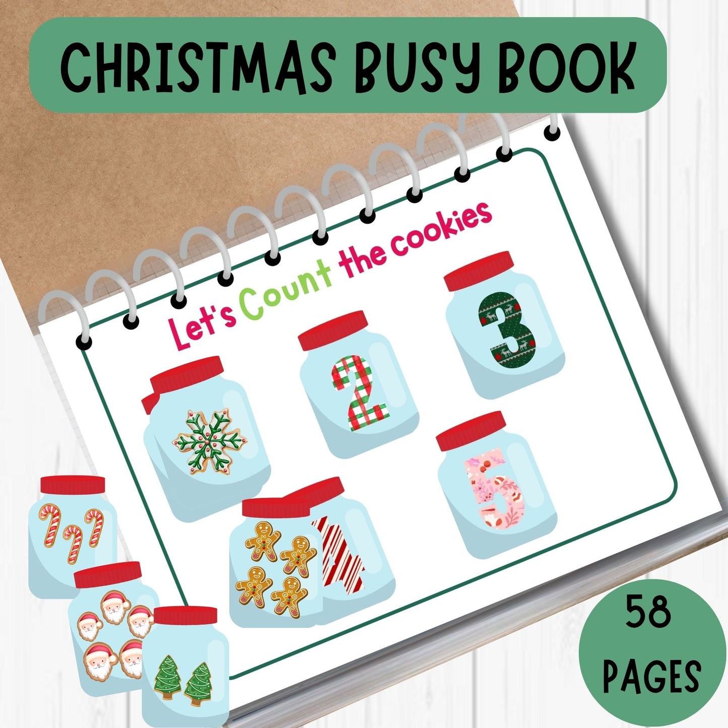 Christmas Busy Book for Toddlers Preschool & Kindergarten | Holiday Learning Folder | Printable Christmas Activities for Kids
