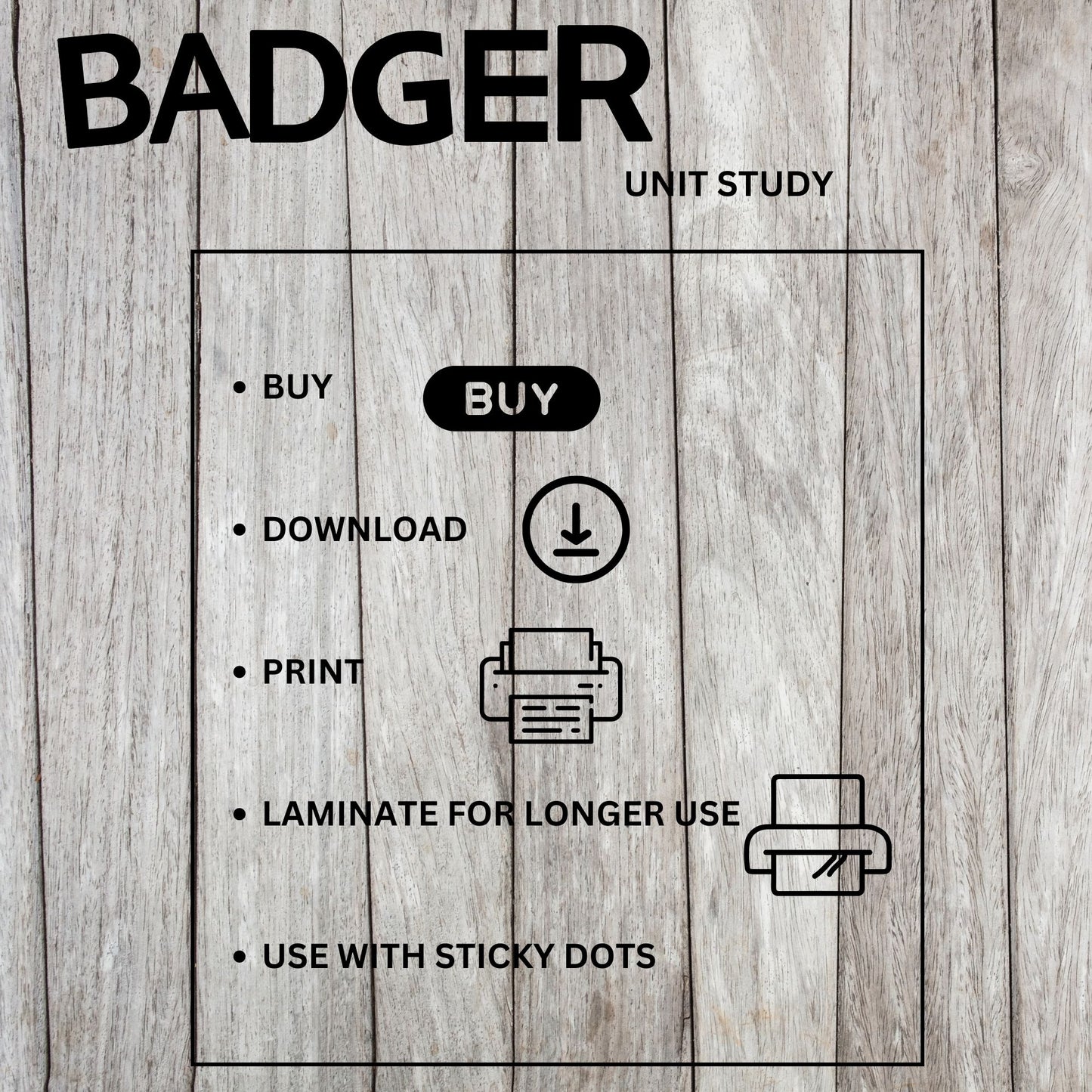 Badger Unit Study Printable | Life Cycle, Habitat, Facts, Anatomy Worksheets and Writing Activities