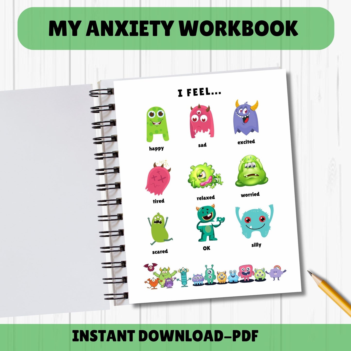 Anxiety Workbook for Kids Therapy Tools Therapy Worksheets Kids Anxiety Journal Therapy Office Decor Social Psychology DBT CBT