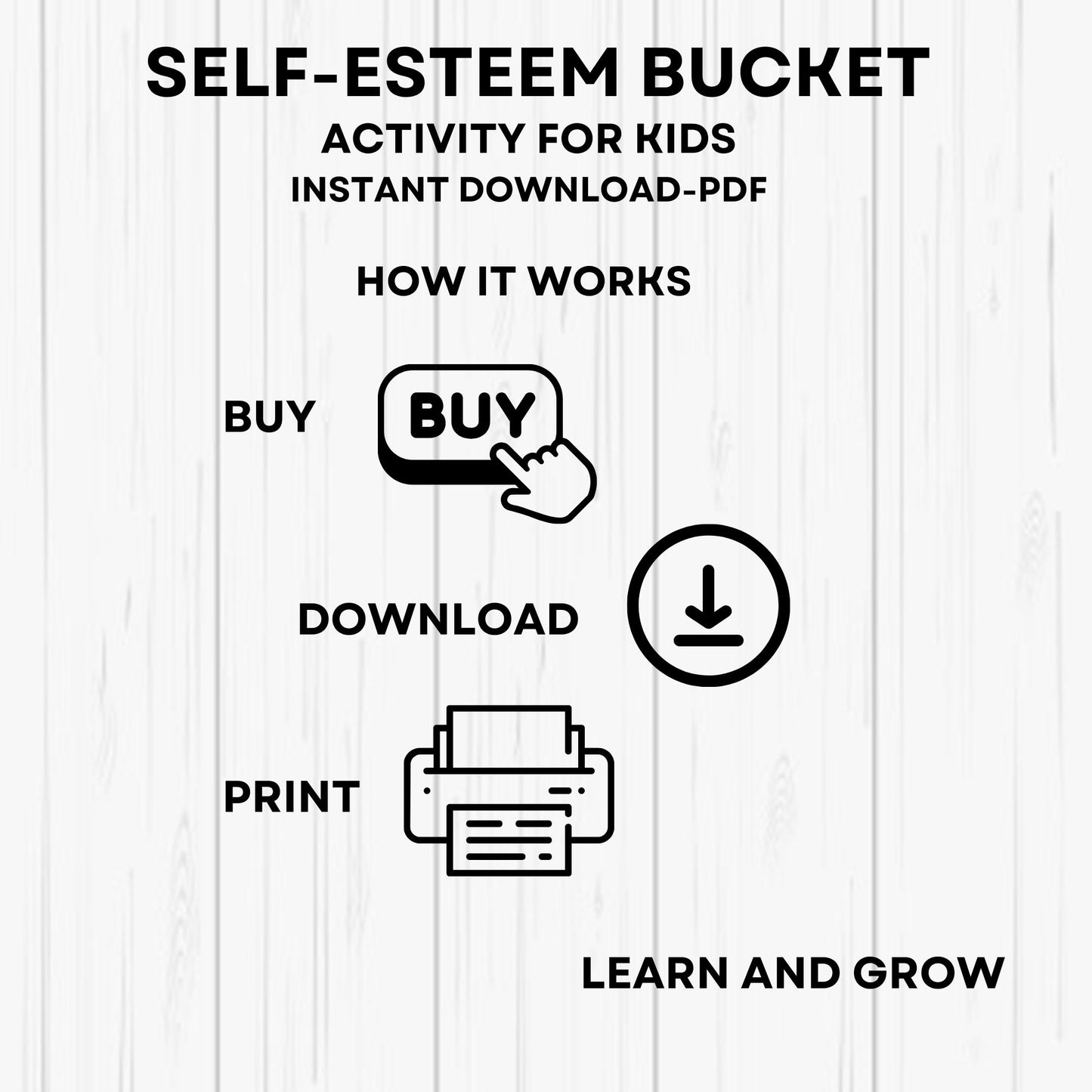 The self esteem bucket self worth self love confidence activity for kids therapy worksheets affirmations school counselling resources SEL