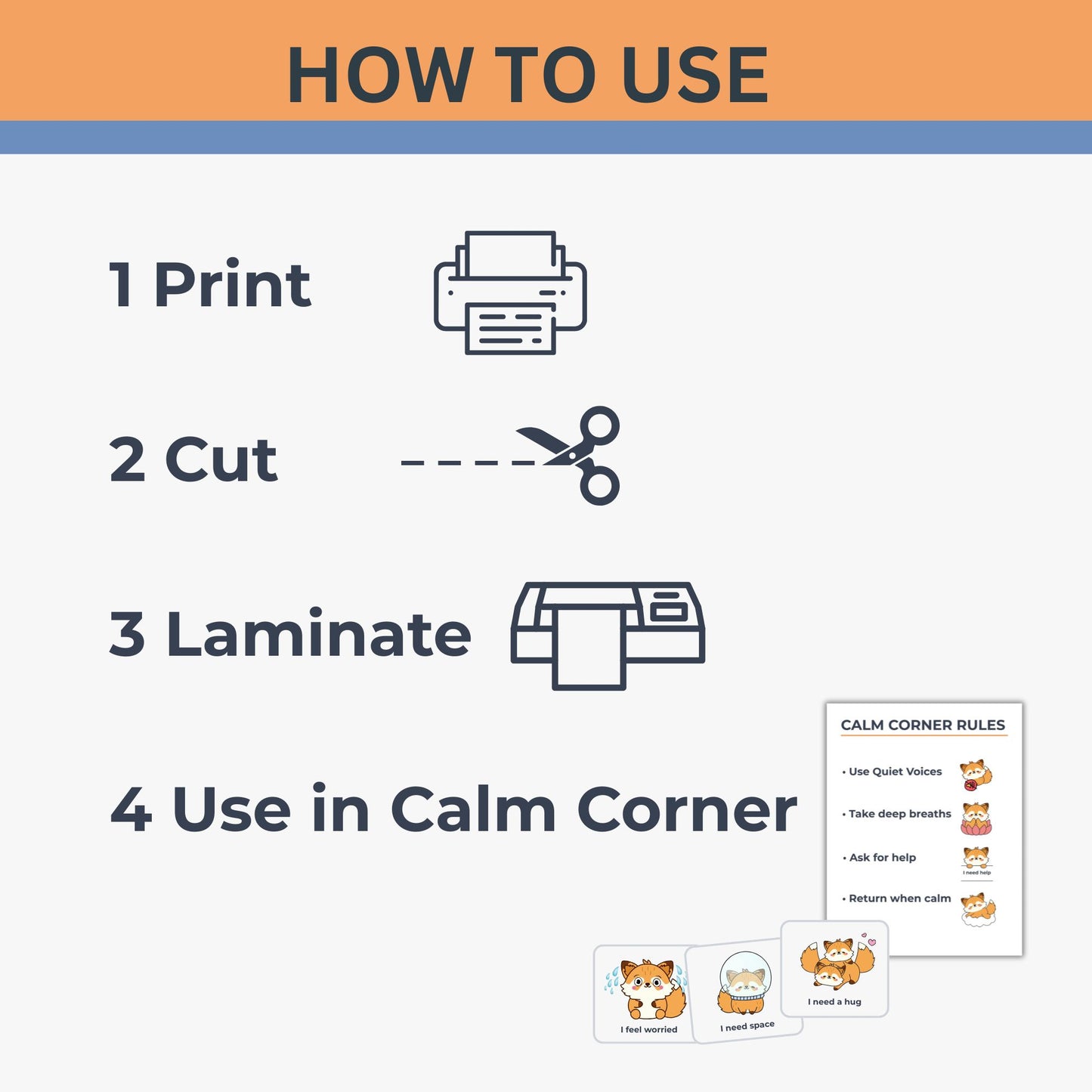 Autism visual supports calm corner kit for special education