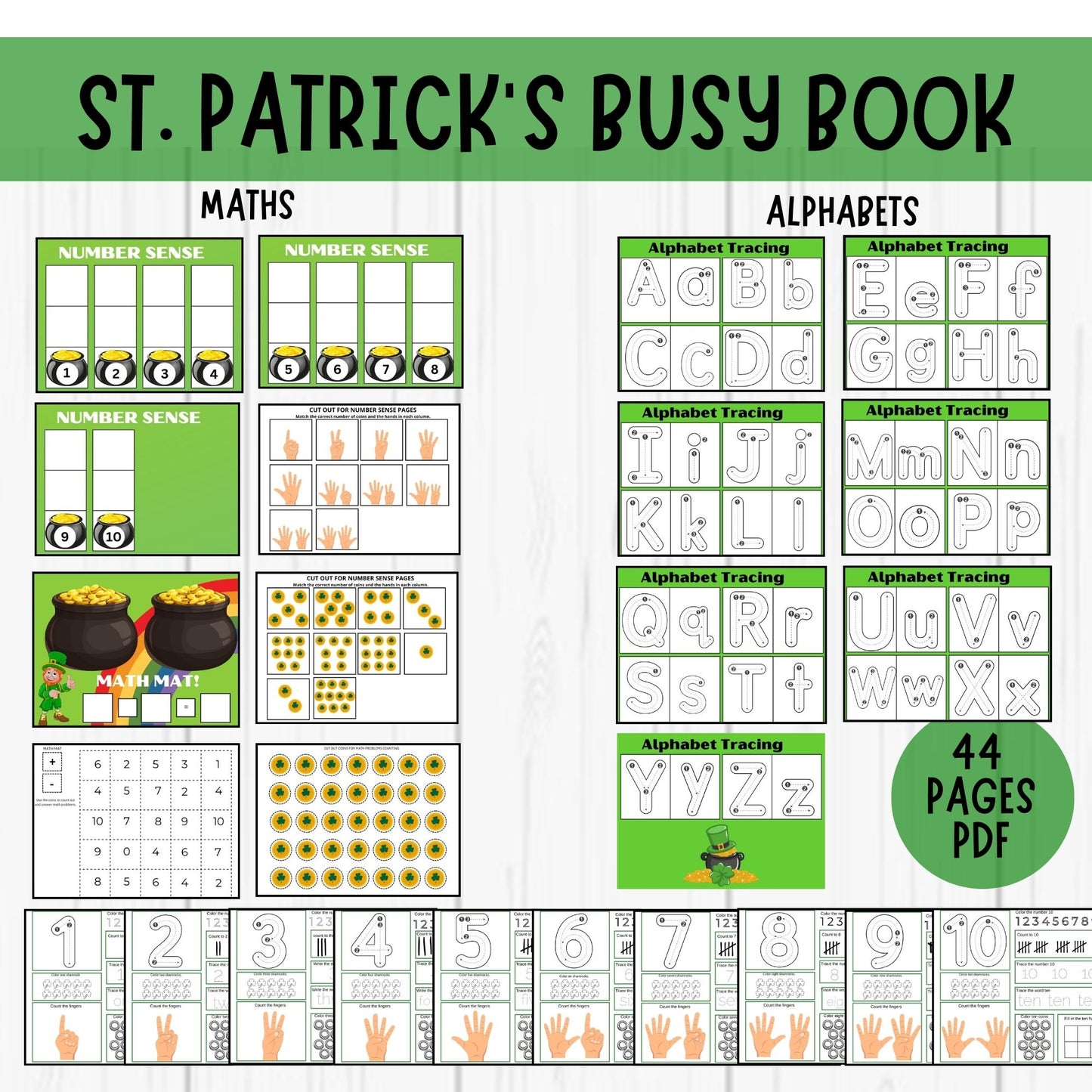 St Patricks Day Busy Book Printable Toddler Learning Binder Preschool Printables Homeschool Activity Book Educational Worksheets for Kids