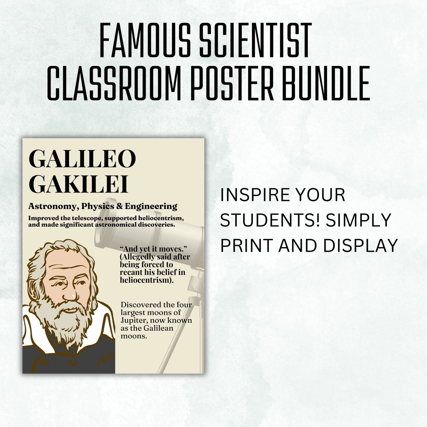 Famous Scientist Classroom Poster Set Science Classroom Décor Women in Science Men in Science Famous Women in Math Classroom Decor Digital