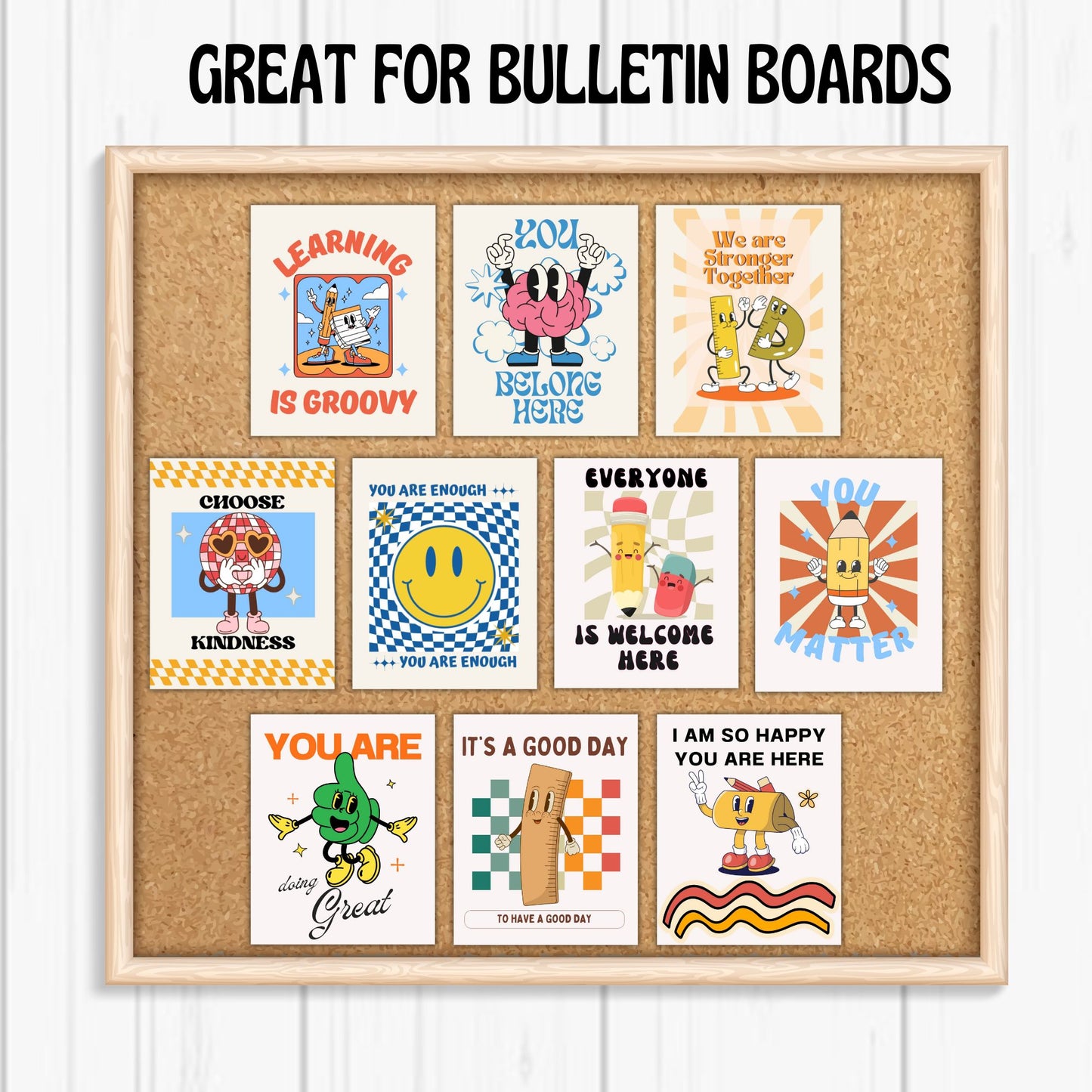 Retro Motivational Posters Groovy Classroom Decor Growth Mindset  Motivational Posters Inspirational Posters Retro Affirmation Wall Art