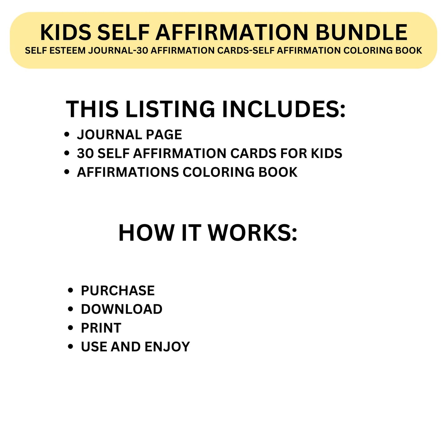 Self worth journal and cards bundle self esteem confidence kids  self affirmation self identity mental health CBT affirmation coloring kids