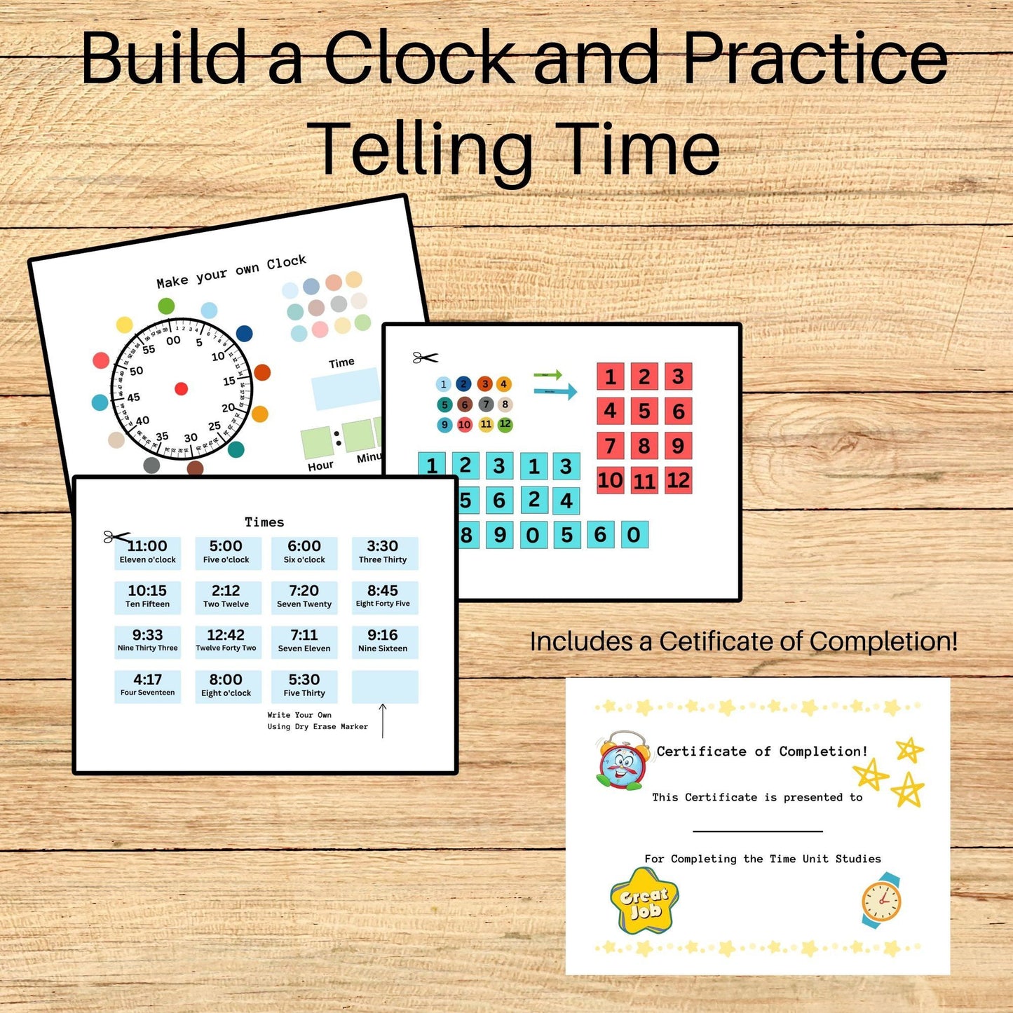 Telling Time Busy Book | Learn to Tell Time | Analog Clock, AM/PM & 24-Hour Day Activities for Kids