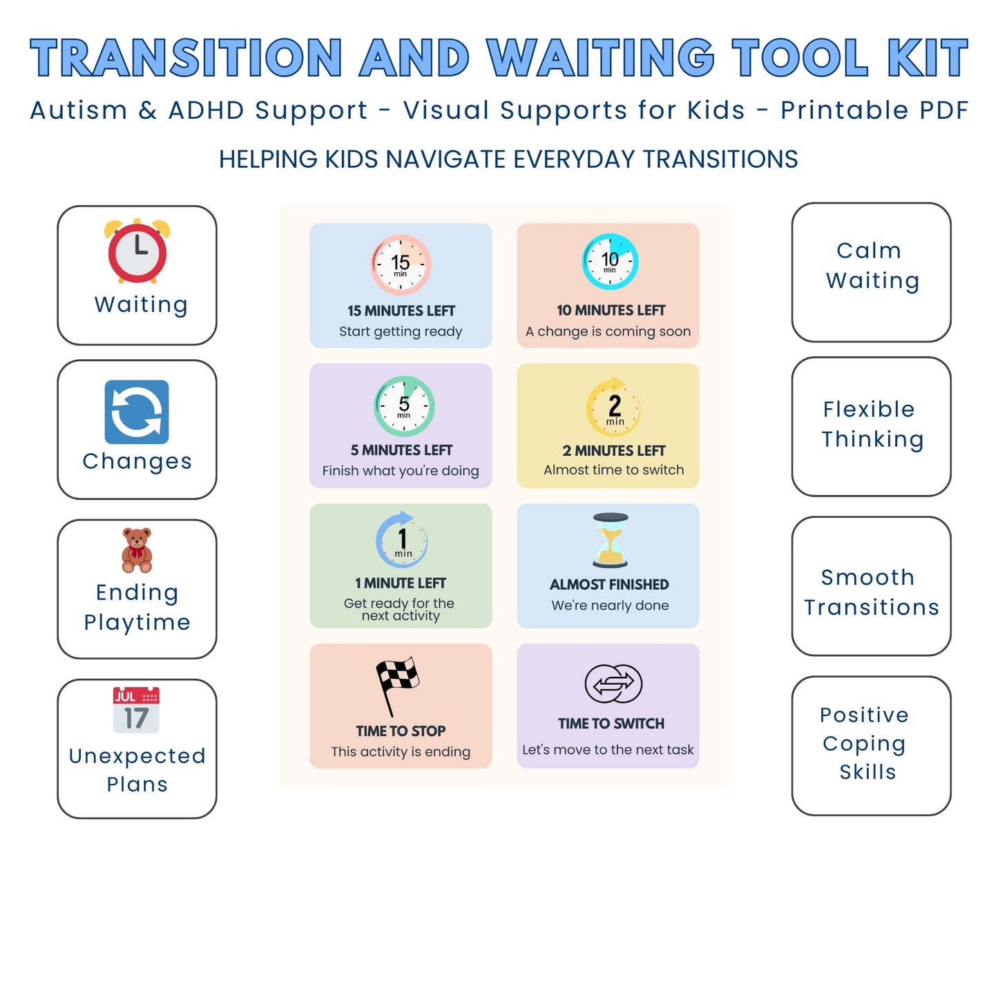 Autism & ADHD Visual Supports Bundle | Emotional Regulation, Behavior Support & Transition Toolkit for Kids