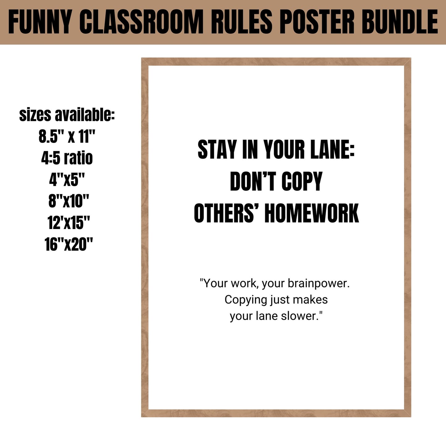 Funny Classroom Rules Printable Classroom Decor Black And White School Wall Posters Minimal Classroom Rules Decor Middle High School Teacher