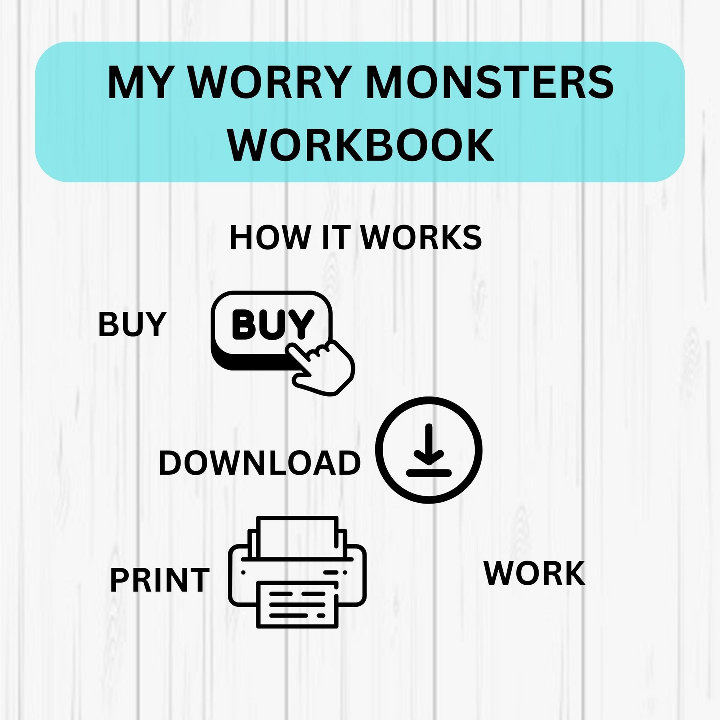 Worry Monster Anxiety Workbook for Kids | CBT Worksheets & Coping Skills | Printable Therapy Resources for Children | School & Home Use